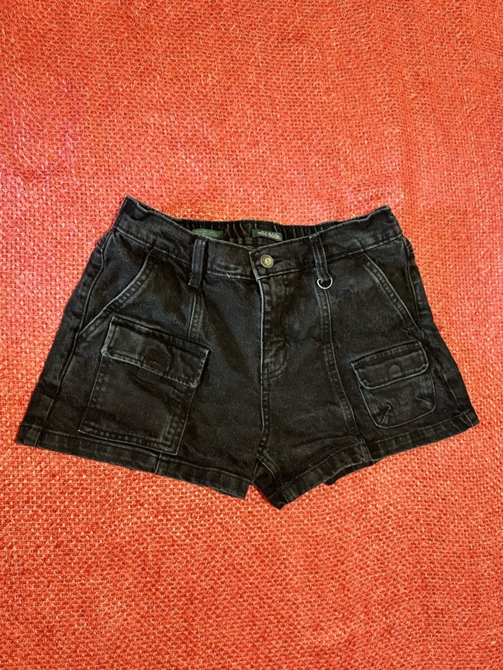 wild fable Black High-Rise Cargo Shorts
